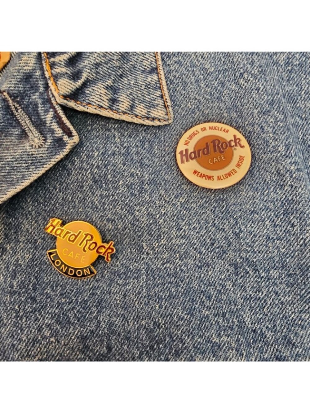 Vtg Levis Jean Jacket M Britain Hard Rock London Denim 70503-02 Trucker 80s 90s - Picture 10 of 14
